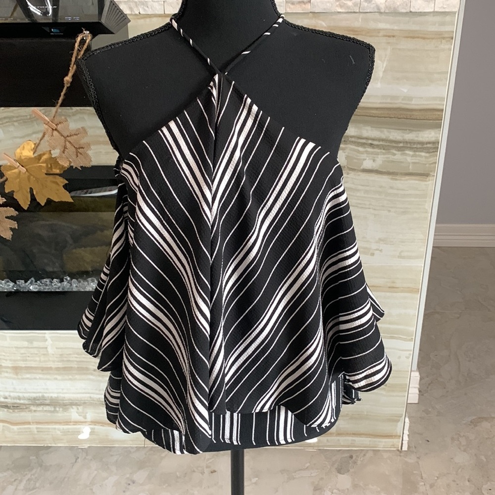 Cal’s Cold Shoulder Striped Blouse Size S (338)